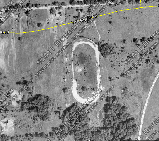 Chief Pontiac Speedway (Lake Angelus Speedway) - 1964 Aerial (newer photo)